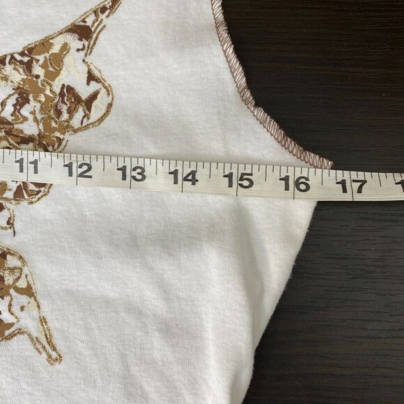 Fader Y2K Tank Top Womens Large Butterfly Glitter Sparkle Tee 2000s Vintage - Picture 7 of 9